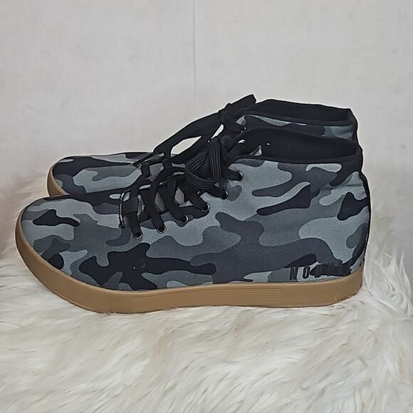 NoBull Mid Camo Canvas Athletic Trainer Sneaker Black Grey - Picture 1 of 7